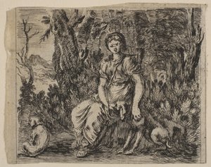 Diana, de Juego de la Mitología Jeu de la Mythologie, 1644 de Stefano della Bella