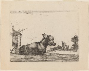 Burro descansando, 1642 de Stefano della Bella