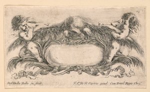 Escudo, No. 15 de "Raccolta di varii cappriccii et nove inventioni di cartelle et ornamenti" de Stefano della Bella