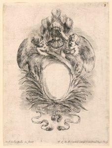 Escudo, No. 5 de "Raccolta di varii cappriccii et nove inventioni di cartelle et ornamenti" de Stefano della Bella