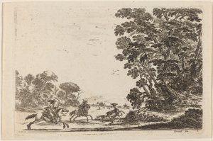 Bosque con caza de ciervos, 1642 de Stefano della Bella