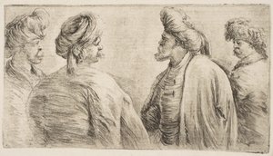 Cuatro turcos, medio cuerpo de Stefano della Bella