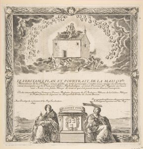 Frontispicio para Le Véritable Plan et Pourtrait de la Maison de la Ste. Vierge, 1649 de Stefano della Bella