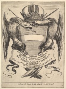 Frontispicio para El funeral del Emperador Fernando II Esequie dellimperadore Ferdinando..., 1637