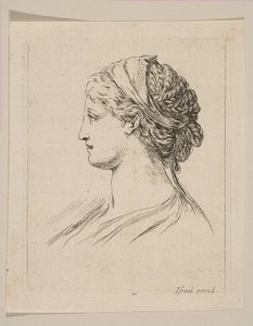 Cabeza de una mujer de perfil, 1650