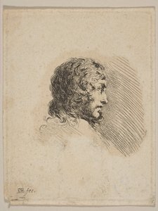 Cabeza de un joven de perfil, de Varios retratos Recueil de Diverses Pièces S..., ca. 1647 de Stefano della Bella