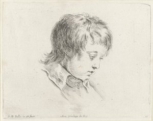 Cabeza de un hombre joven, mirando hacia abajo a la derecha
Los principios del dibujo (título de la serie)
I principii del disegno (título de la serie) de Stefano della Bella