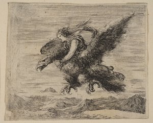Júpiter y Ganimedes, del Juego de la Mitología, 1644 de Stefano della Bella