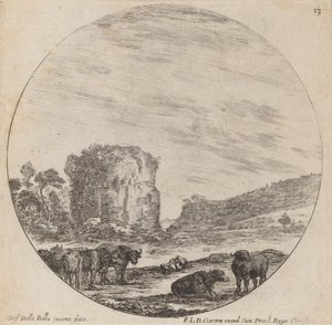 Paisaje con ruinas antiguas, 1646 de Stefano della Bella