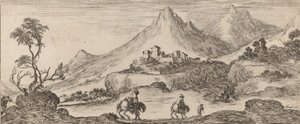 Paisaje con castillo, 1641 de Stefano della Bella