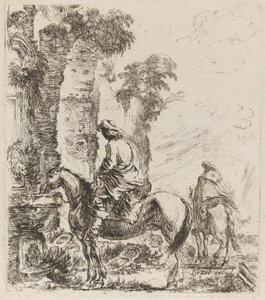 Paisaje con jinetes