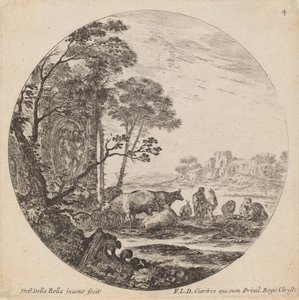 Paisaje con Ruinas Romanas, 1646 de Stefano della Bella