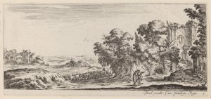 Paisaje con ruinas, en o antes de 1647 de Stefano della Bella