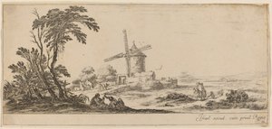 Paisaje con molino de viento de Stefano della Bella