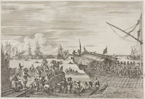La partida de una galera de Stefano della Bella