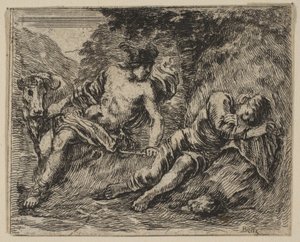 Mercurio y Argos, del Juego de la Mitología, 1644 de Stefano della Bella