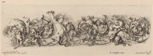 Friso ornamental con niños y perros, probablemente 1648 de Stefano della Bella