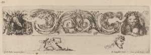 Friso ornamental con águila y león engalanados por niños, probablemente 1648 de Stefano della Bella