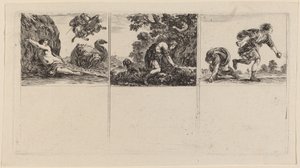 Perseo y Andrómeda, Céfalo y Procris, Hipómenes y Atalanta, 1644 de Stefano della Bella