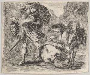 Perseo y Medusa, del Juego de la Mitología, 1644 de Stefano della Bella