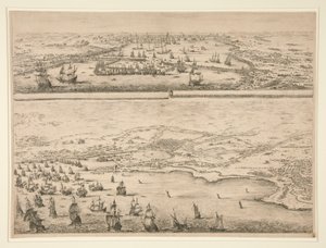 Plano del sitio de La Rochelle, en 1628 de Stefano della Bella