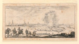 Lámina 11, de "Desseins de Queleques Conduites de Troupes, Canons, et Ataques de Villes" de Stefano della Bella