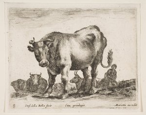 Vaca, de Diversos Animales Diversi animali, ca. 1641 de Stefano della Bella