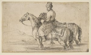 Mozo polaco bañando caballos de Stefano della Bella