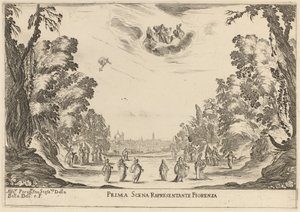 Prima Scena Representanta Firenza, 1637 de Stefano della Bella