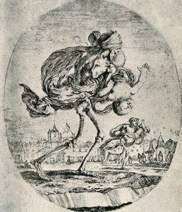 Reproducción de grabado del conjunto de Cinco Muertes, por Stefano della Bella, 1906 de Stefano della Bella