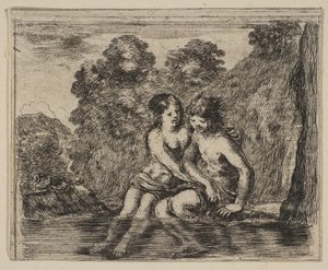 Salmacis y Hermafrodito, del Juego de la Mitología, 1644 de Stefano della Bella