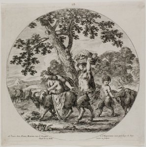 Familia de Sátiros Caminando de Stefano della Bella