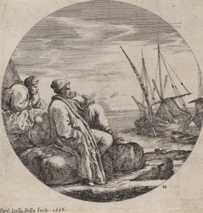 Puerto con dos comerciantes turcos, 1656