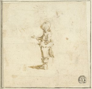 Caballero de pie, señalando con la mano derecha de Stefano della Bella