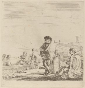 Marinero de pie hablando con un levantino sentado de Stefano della Bella