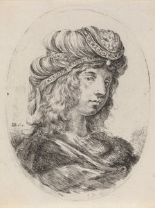 Sultana con un turbante a rayas, girada a la derecha, 1649-1650 de Stefano della Bella