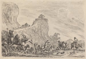La partida de Jacob a Egipto, probablemente 1647 de Stefano della Bella