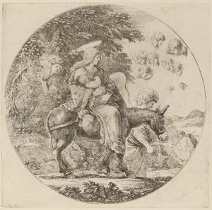 La huida a Egipto, probablemente 1662 de Stefano della Bella