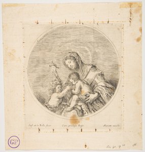La Virgen y el Niño con San Juan, una composición redonda, ca. 1641