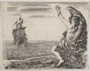 Teseo y Ariadna, del Juego de la Mitología, 1644 de Stefano della Bella