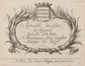 Página de título para Agreable diversite de figures, 1642 de Stefano della Bella