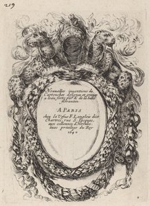 Página de título para "Nouvelles inventions de Cartouches" de Stefano della Bella