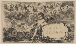 Página de título: Cupido, del Juego de la Mitología, 1644 de Stefano della Bella
