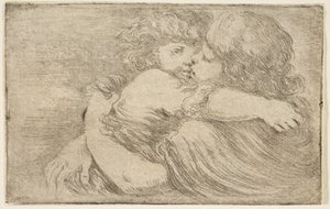 Dos niños abrazándose, ca. 1662 de Stefano della Bella