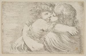 Dos niños abrazándose de Stefano della Bella