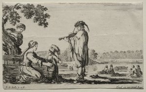 Varias Figuras y Paisajes: Un Violinista, 1649 de Stefano della Bella
