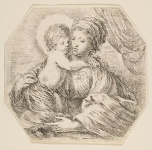 Virgen y Niño Jesús, una composición octogonal, ca. 1649 de Stefano della Bella