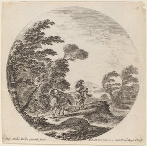 Jinetes azotados por el viento, 1646 de Stefano della Bella