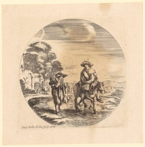 Dos viajeros, uno a caballo y otro a pie de Stefano della Bella