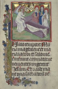 Ms. Czart. 3017 IV, fol.9r Las Santas Mujeres en la Tumba de Cristo de Stephan Lochner